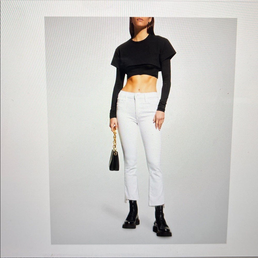 Mother, the insider crop step fray jeans. Color: Fairest of them all. SZ: 25.